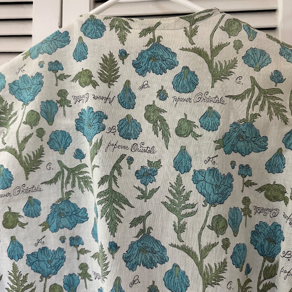 Vintage Peck & Peck Button Up Collarless Blouse Botanical Print Small - Picture 12 of 13